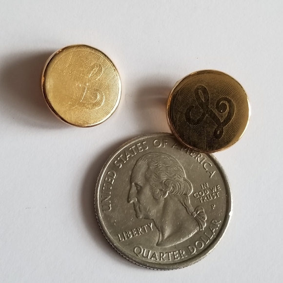 Relisted -Vintage Inital button mates by Dante gold tone letter L - Picture 7 of 10